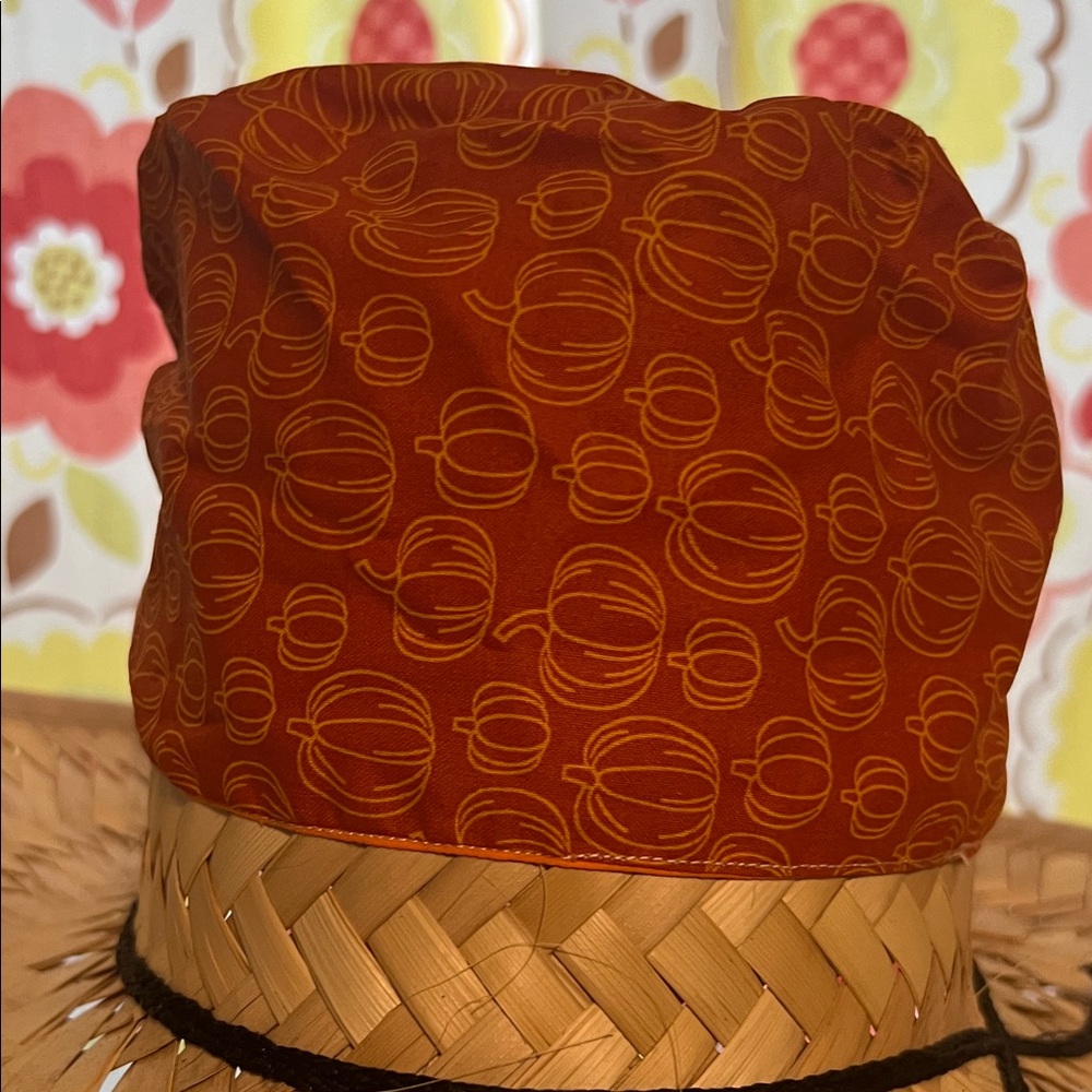 Pumpkin Patterned Orange scrub cap